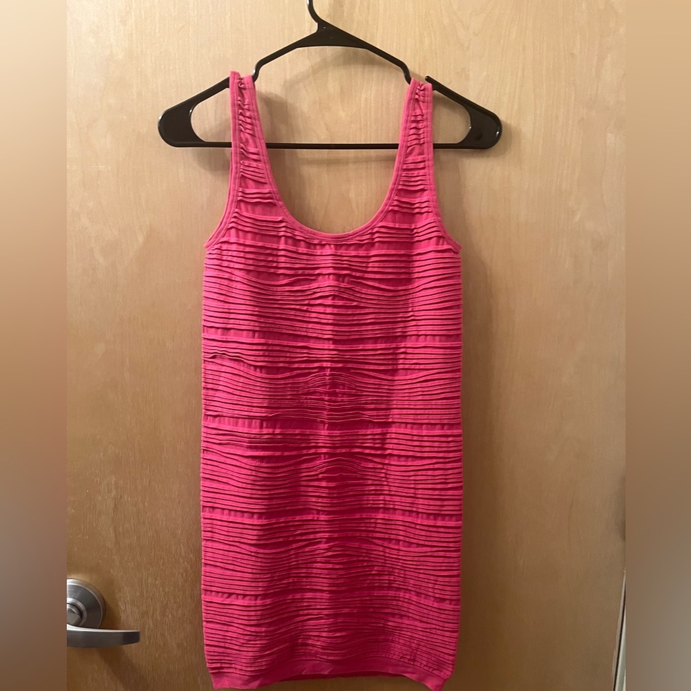 Pink Ruffle Textured Dress